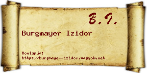 Burgmayer Izidor névjegykártya